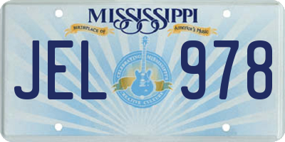 MS license plate JEL978