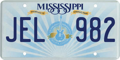 MS license plate JEL982