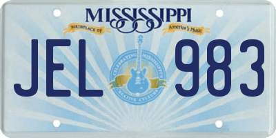 MS license plate JEL983