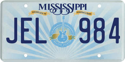 MS license plate JEL984