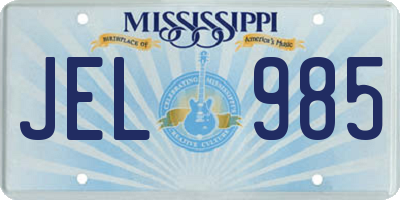 MS license plate JEL985