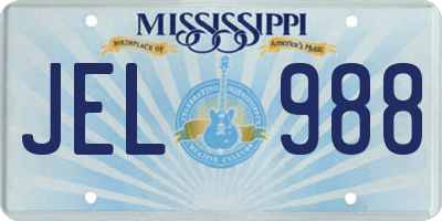 MS license plate JEL988