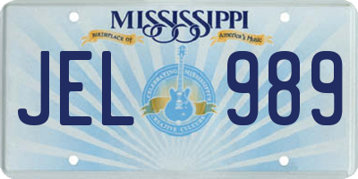 MS license plate JEL989