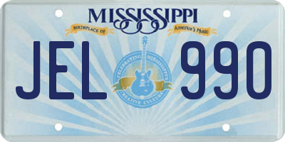 MS license plate JEL990