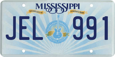 MS license plate JEL991