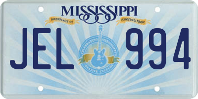 MS license plate JEL994