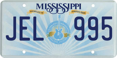 MS license plate JEL995
