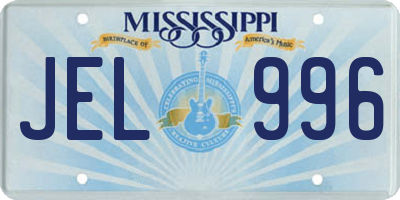 MS license plate JEL996