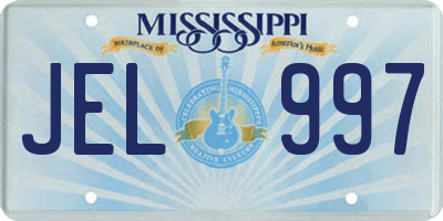 MS license plate JEL997