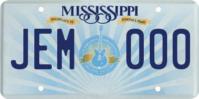 MS license plate JEM000
