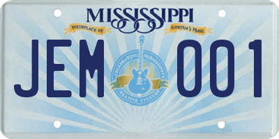 MS license plate JEM001