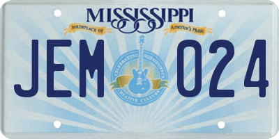 MS license plate JEM024