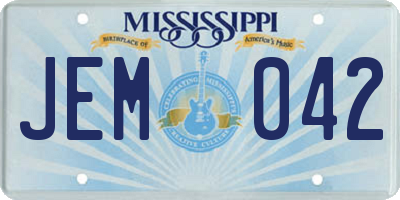 MS license plate JEM042