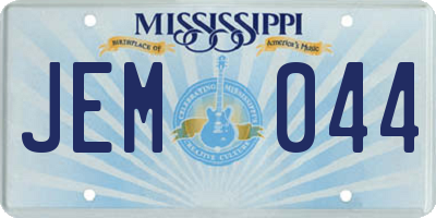 MS license plate JEM044
