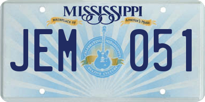 MS license plate JEM051