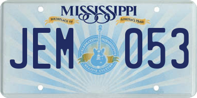 MS license plate JEM053