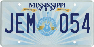 MS license plate JEM054