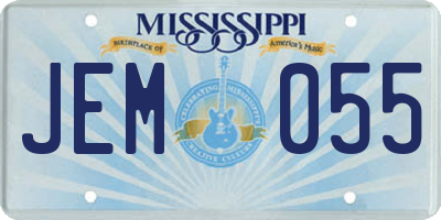 MS license plate JEM055