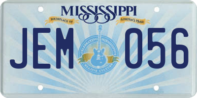 MS license plate JEM056