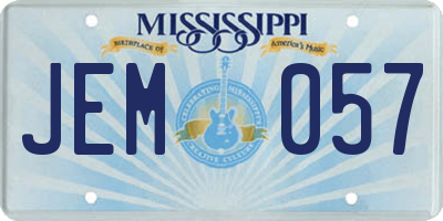 MS license plate JEM057