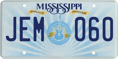MS license plate JEM060