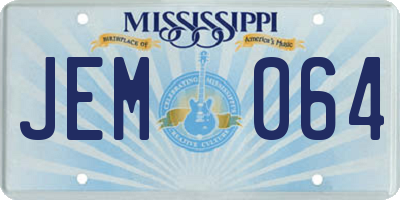 MS license plate JEM064