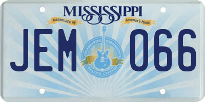 MS license plate JEM066