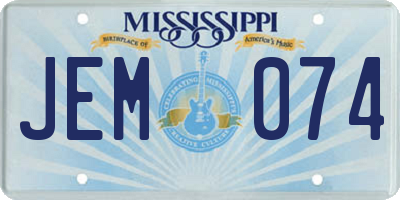 MS license plate JEM074