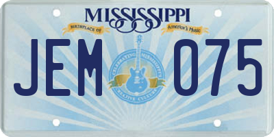 MS license plate JEM075