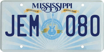 MS license plate JEM080
