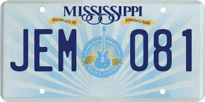 MS license plate JEM081