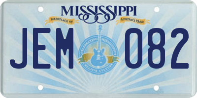 MS license plate JEM082