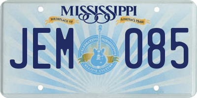 MS license plate JEM085