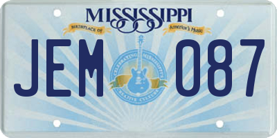 MS license plate JEM087