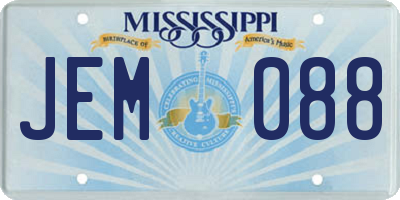 MS license plate JEM088