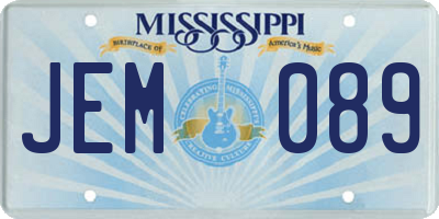 MS license plate JEM089