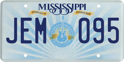 MS license plate JEM095