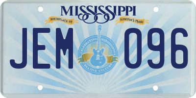 MS license plate JEM096