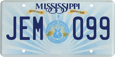 MS license plate JEM099