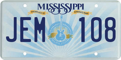 MS license plate JEM108