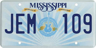 MS license plate JEM109