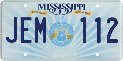 MS license plate JEM112