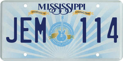 MS license plate JEM114