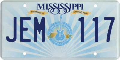 MS license plate JEM117