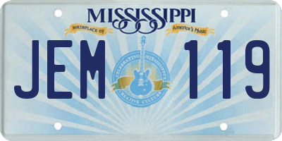 MS license plate JEM119