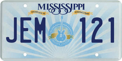 MS license plate JEM121