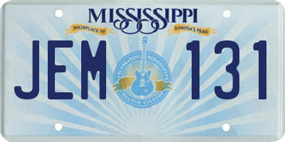 MS license plate JEM131