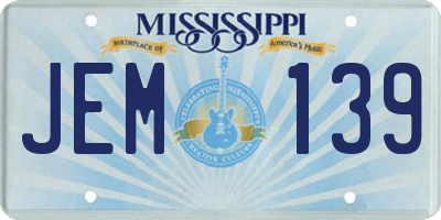 MS license plate JEM139