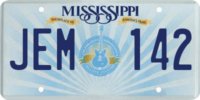 MS license plate JEM142