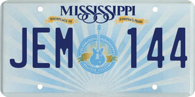 MS license plate JEM144
